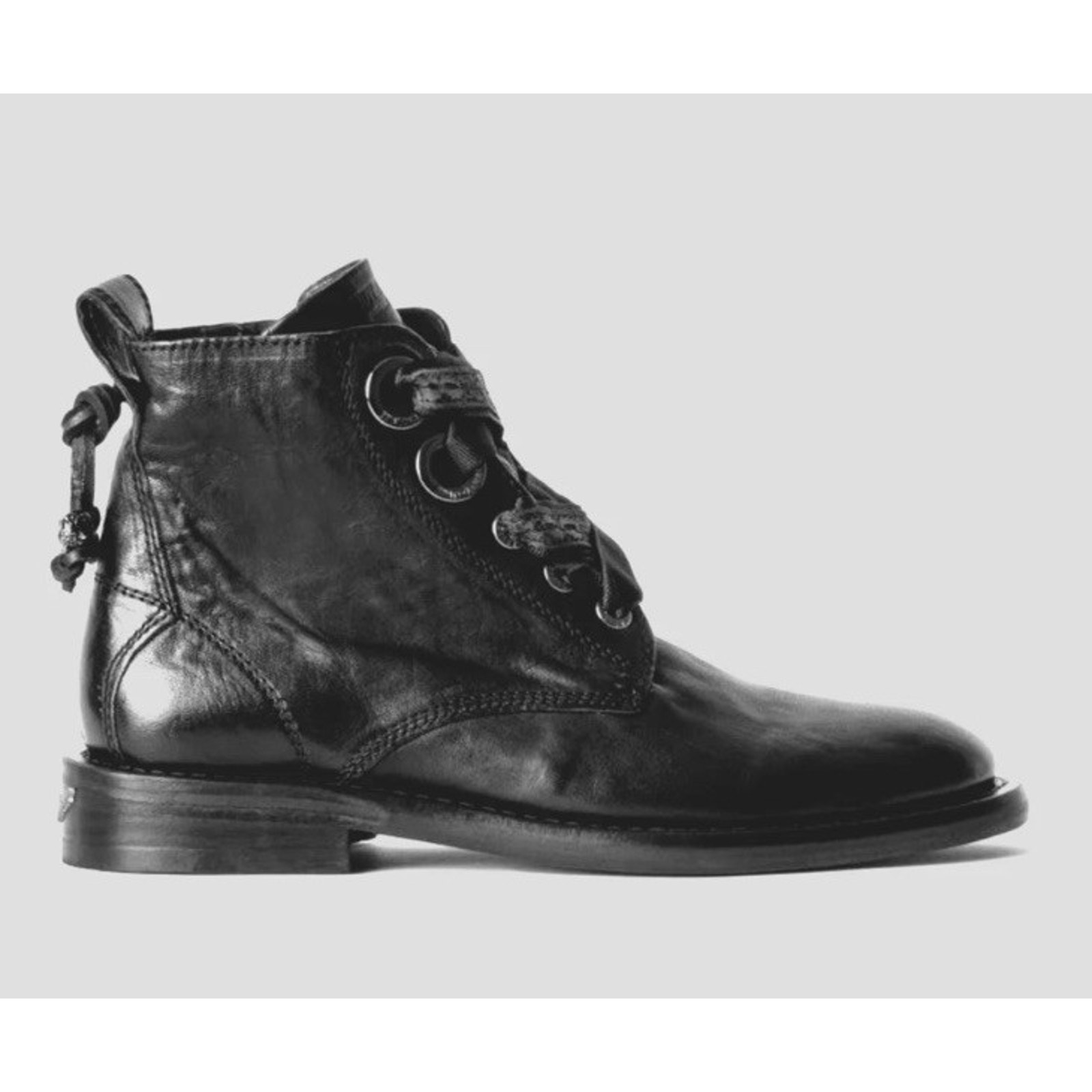 Zadig & Voltaire Laureen Roma Punk Ankle Boots Women 39/8.5black Leather Skull